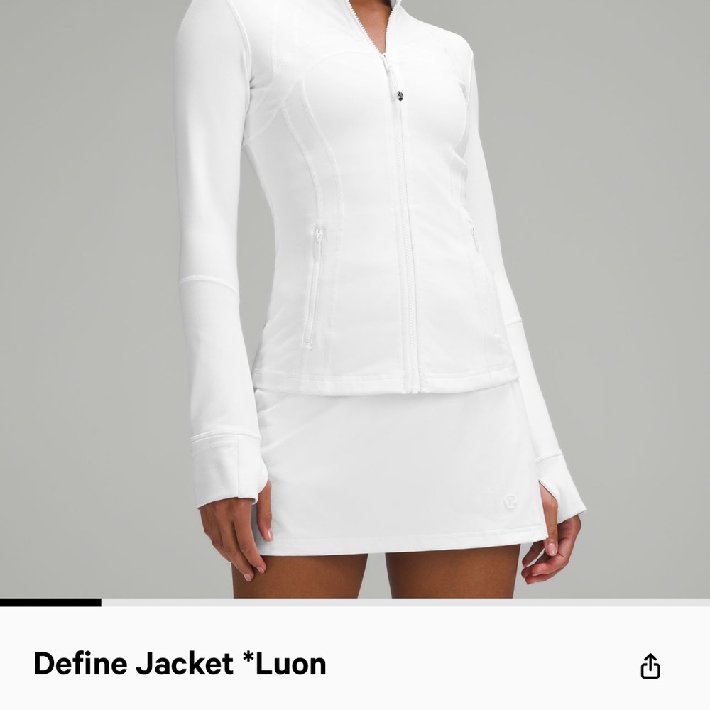 LULULEMON DEFINE JACKET - WHITE - SIZE 12 - WORN ONCE